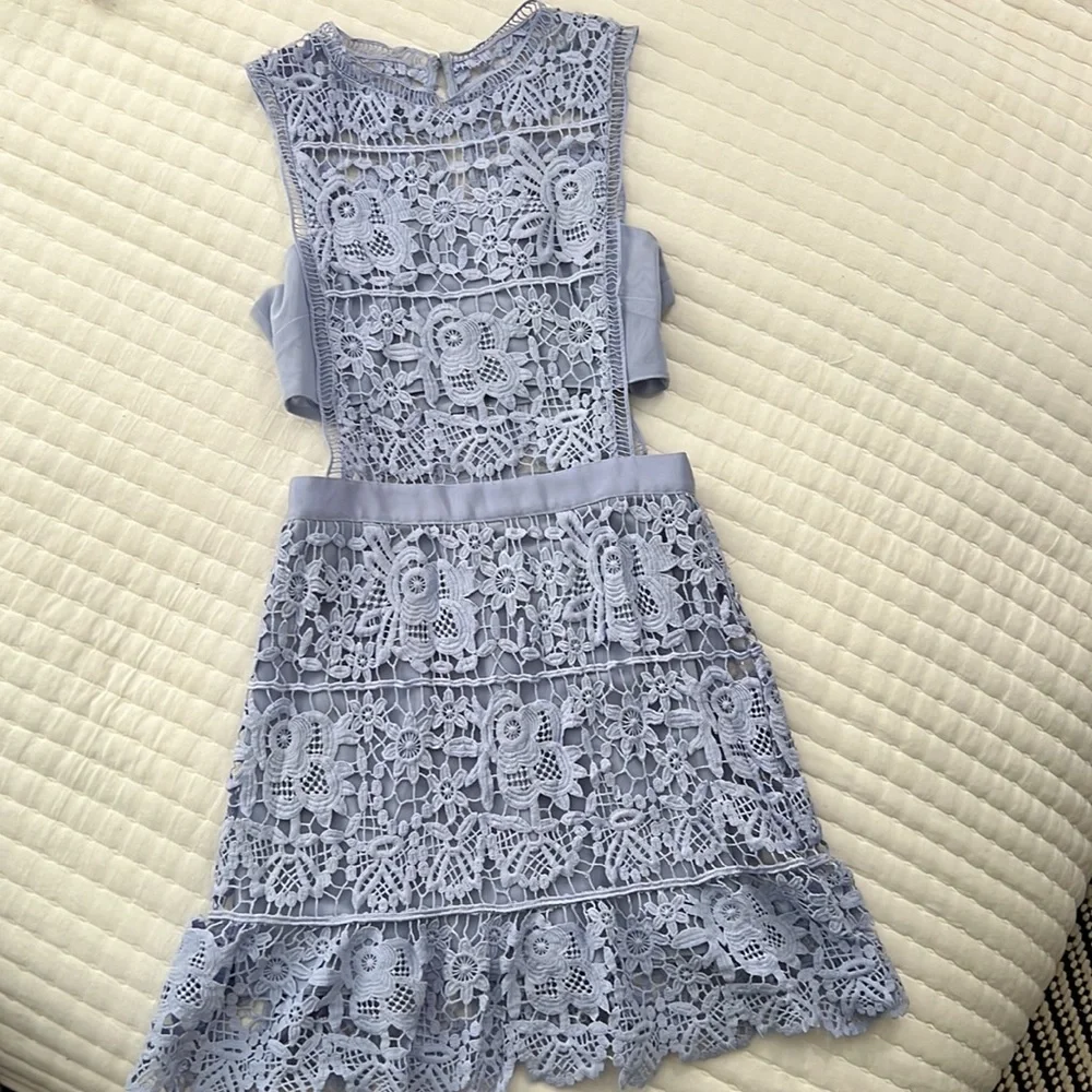 Aqua Lace Dress - Picture 1 of 9